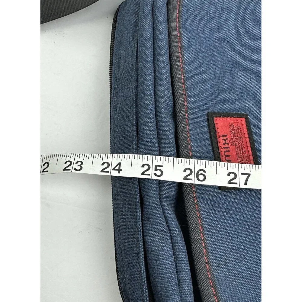 Mixi Messenger Bag Blue Canvas Mens Crossbody Travel Keep On Fighting Brand‎ New